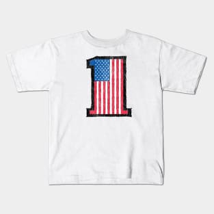 USA number 1 flag Kids T-Shirt